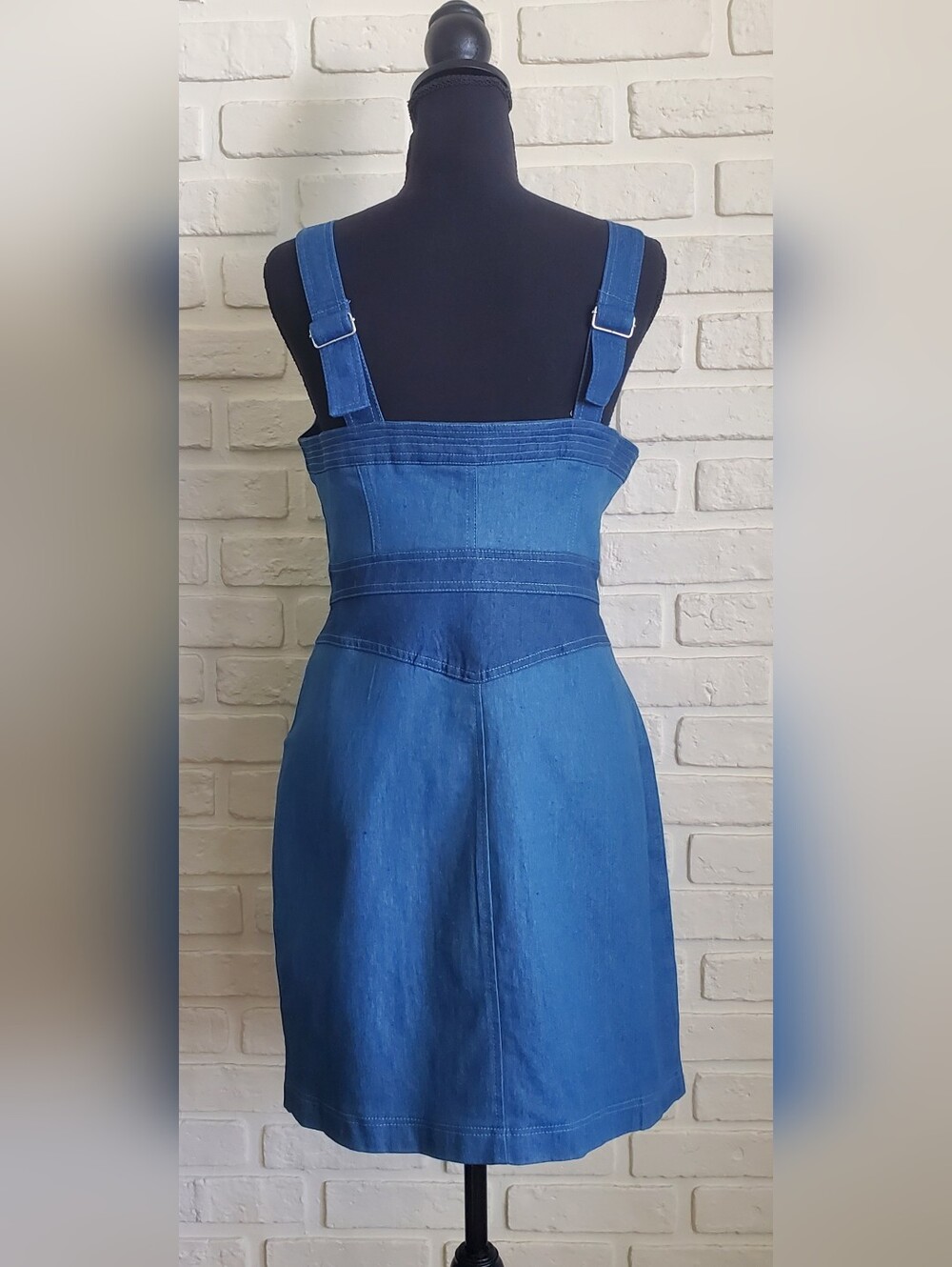 Betsey Johnson Zip Front Sweetheart Bustier Denim Mini Dress Size 12 - Picture 12 of 14